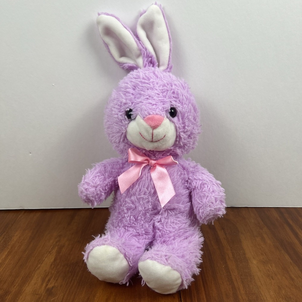 Hugfun Pink Purple Bunny Rabbit Plush 14" Birthday Gift Present Easter